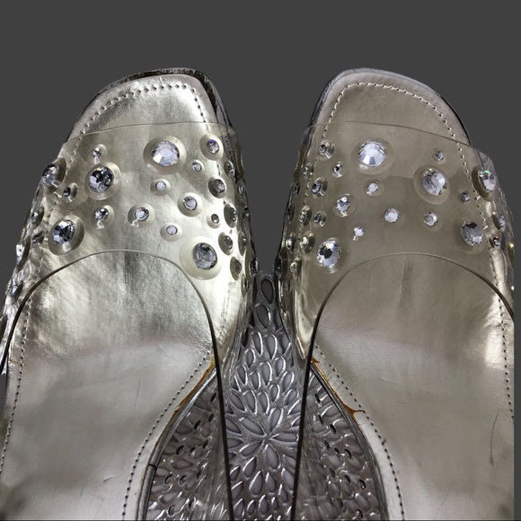 Vintage J. Renee See Through Cinderella Shoes Sz. 8 - Picture 3 of 13